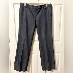 Ann Taylor Loft trousers dark denim wide leg Women size 14
